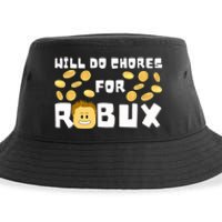 Noob And Professional Gamer Will Do Chores For Robux Sustainable Bucket Hat