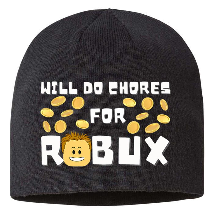 Noob And Professional Gamer Will Do Chores For Robux Sustainable Beanie