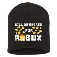 Noob And Professional Gamer Will Do Chores For Robux Short Acrylic Beanie