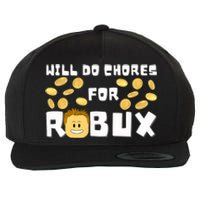 Noob And Professional Gamer Will Do Chores For Robux Wool Snapback Cap