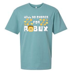 Noob And Professional Gamer Will Do Chores For Robux Sueded Cloud Jersey T-Shirt