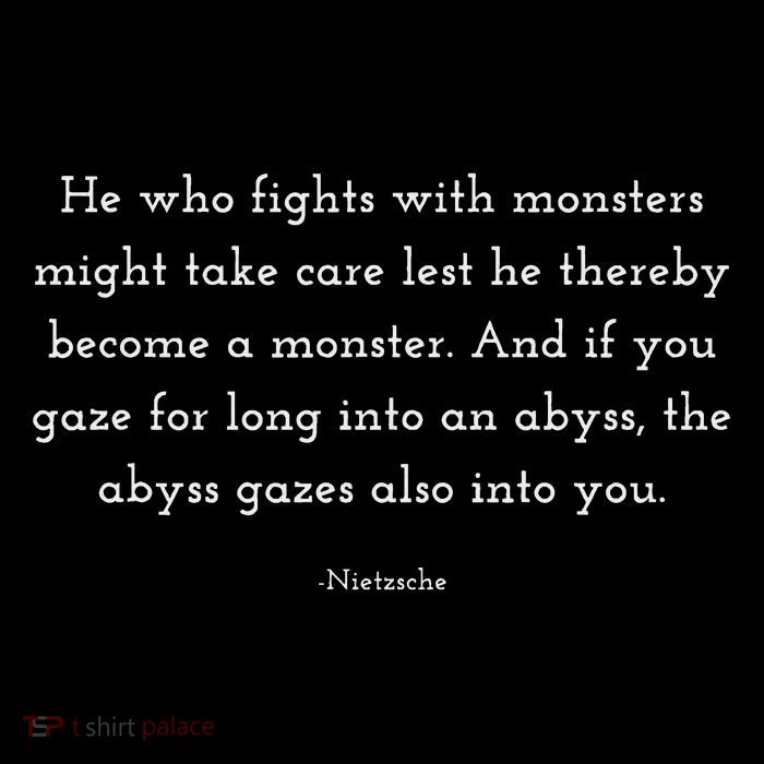 Nietzsche Abyss Philosophy Quote Backpack