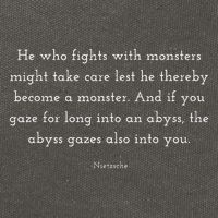 Nietzsche Abyss Philosophy Quote Cotton Canvas Backpack