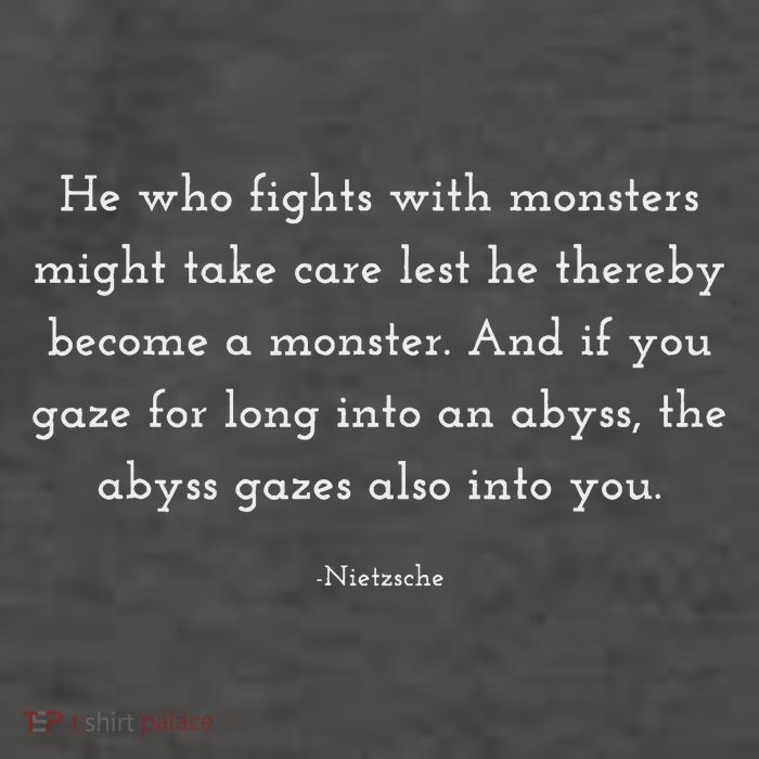 Nietzsche Abyss Philosophy Quote Vector Backpack