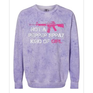 Not A Pepper Spray Kind Of Girl Pro Gun Owner Rights Saying Colorblast Crewneck Sweatshirt