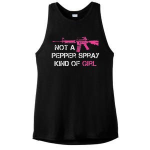 Not A Pepper Spray Kind Of Girl Pro Gun Owner Rights Saying Ladies PosiCharge Tri-Blend Wicking Tank