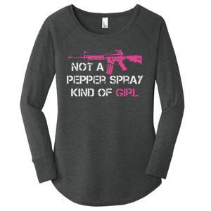 Not A Pepper Spray Kind Of Girl Pro Gun Owner Rights Saying Women's Perfect Tri Tunic Long Sleeve Shirt