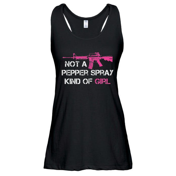 Not A Pepper Spray Kind Of Girl Pro Gun Owner Rights Saying Ladies Essential Flowy Tank