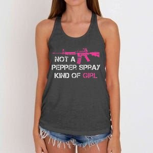 Not A Pepper Spray Kind Of Girl Pro Gun Owner Rights Saying Women's Knotted Racerback Tank