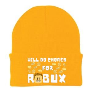 Noob And Professional Gamer Will Do Chores For Robux Gift Knit Cap Winter Beanie