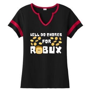 Noob And Professional Gamer Will Do Chores For Robux Gift Ladies Halftime Notch Neck Tee