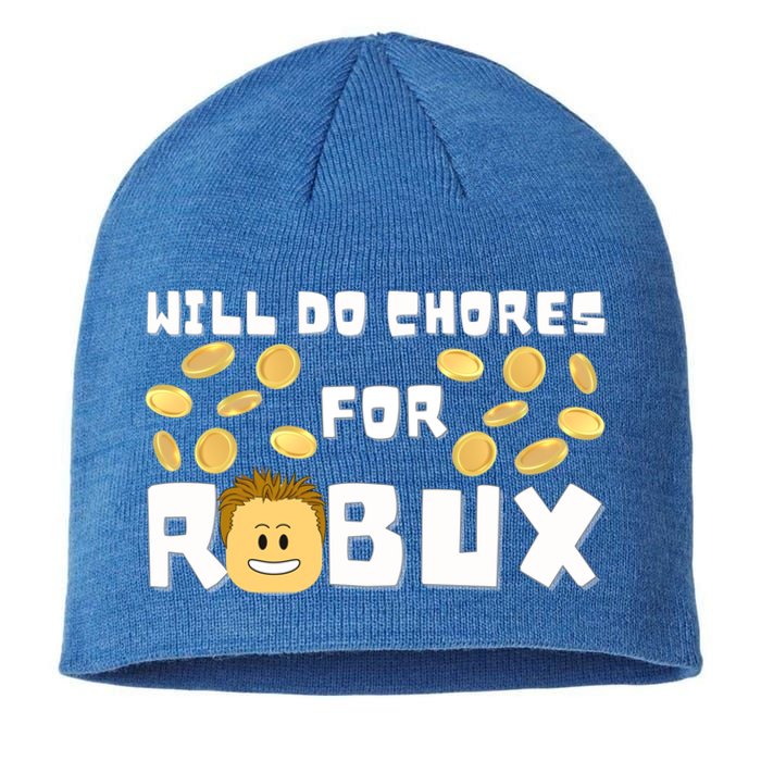 Noob And Professional Gamer Will Do Chores For Robux Gift Sustainable Beanie