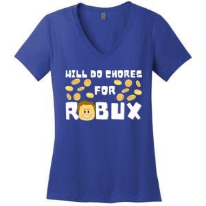 Noob And Professional Gamer Will Do Chores For Robux Gift Women's V-Neck T-Shirt