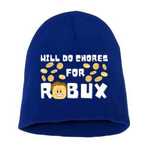 Noob And Professional Gamer Will Do Chores For Robux Gift Short Acrylic Beanie