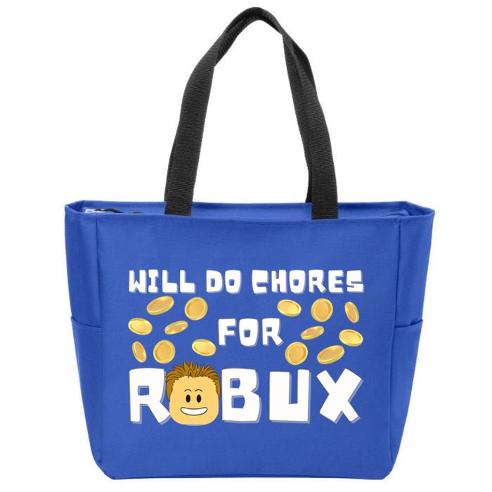 Noob And Professional Gamer Will Do Chores For Robux Gift Zip Tote Bag