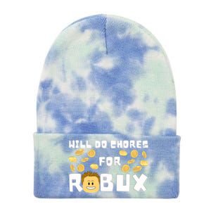 Noob And Professional Gamer Will Do Chores For Robux Gift Tie Dye 12in Knit Beanie