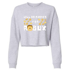 Noob And Professional Gamer Will Do Chores For Robux Gift Cropped Pullover Crew