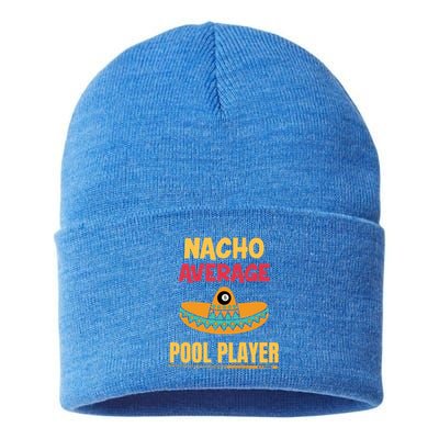 Nacho Average Pool Player Billiard Gift Sustainable Knit Beanie