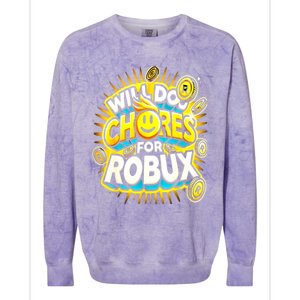 Noob And Professional Gamer Will Do Chores Colorblast Crewneck Sweatshirt