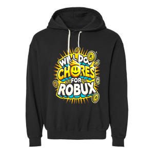 Noob And Professional Gamer Will Do Chores Garment-Dyed Fleece Hoodie