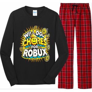 Noob And Professional Gamer Will Do Chores Long Sleeve Pajama Set