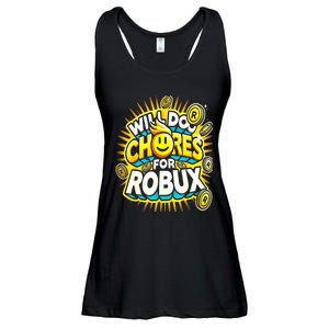 Noob And Professional Gamer Will Do Chores Ladies Essential Flowy Tank