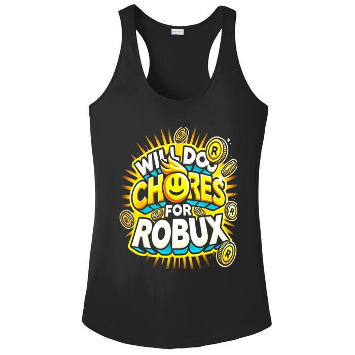 Noob And Professional Gamer Will Do Chores Ladies PosiCharge Competitor Racerback Tank