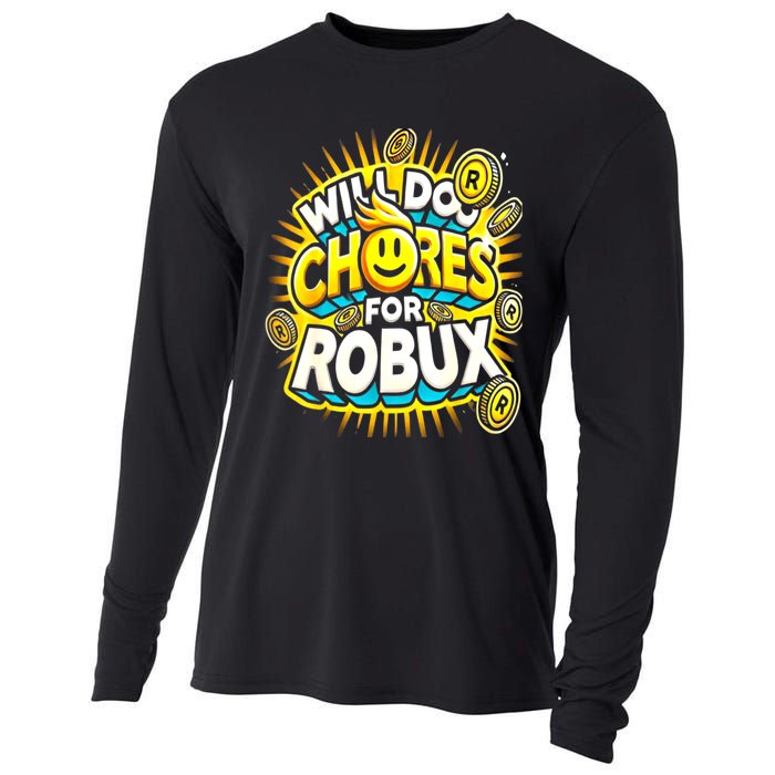 Noob And Professional Gamer Will Do Chores Cooling Performance Long Sleeve Crew