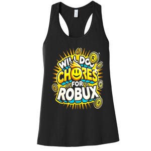 Noob And Professional Gamer Will Do Chores Women's Racerback Tank