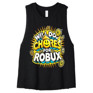 Noob And Professional Gamer Will Do Chores Women's Racerback Cropped Tank