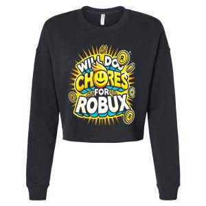 Noob And Professional Gamer Will Do Chores Cropped Pullover Crew