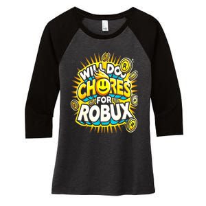 Noob And Professional Gamer Will Do Chores Women's Tri-Blend 3/4-Sleeve Raglan Shirt