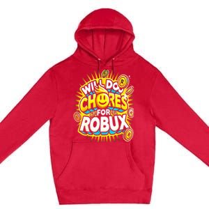 Noob And Professional Gamer Will Do Chores Premium Pullover Hoodie