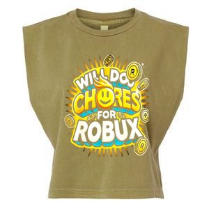 Noob And Professional Gamer Will Do Chores Garment-Dyed Women's Muscle Tee