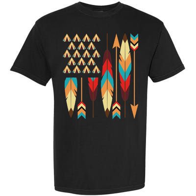 Native American Pride Usa Flag Garment-Dyed Heavyweight T-Shirt