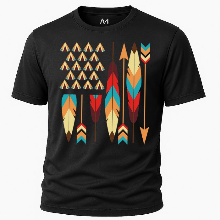 Native American Pride Usa Flag Cooling Performance Crew T-Shirt