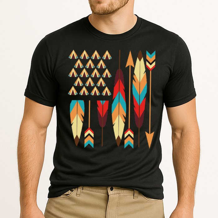 Native American Pride Usa Flag Cooling Performance Crew T-Shirt