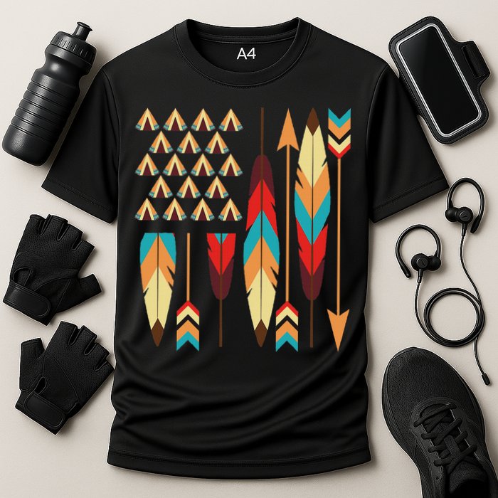 Native American Pride Usa Flag Cooling Performance Crew T-Shirt