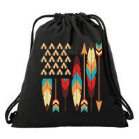 Native American Pride Usa Flag Drawstring Bag