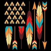 Native American Pride Usa Flag Drawstring Bag