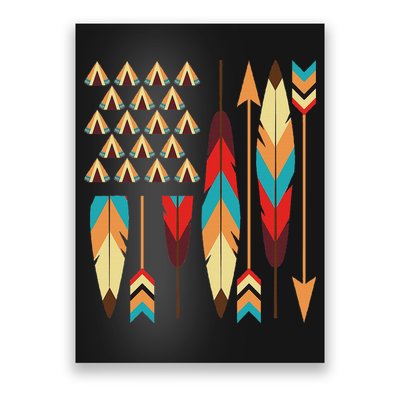 Native American Pride Usa Flag Poster