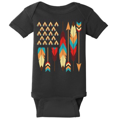 Native American Pride Usa Flag Baby Bodysuit