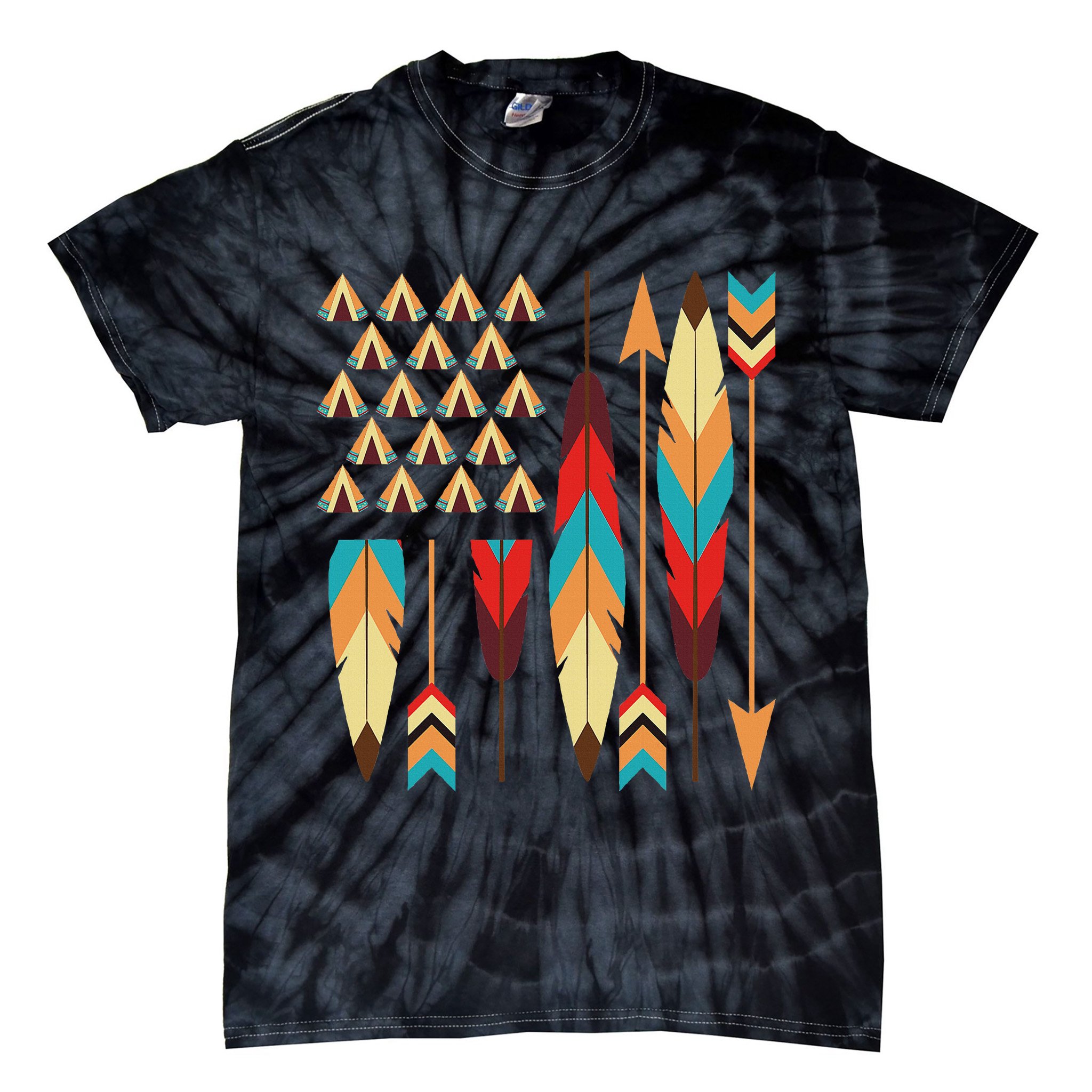 Native American Pride Usa Flag Tie-Dye T-Shirt