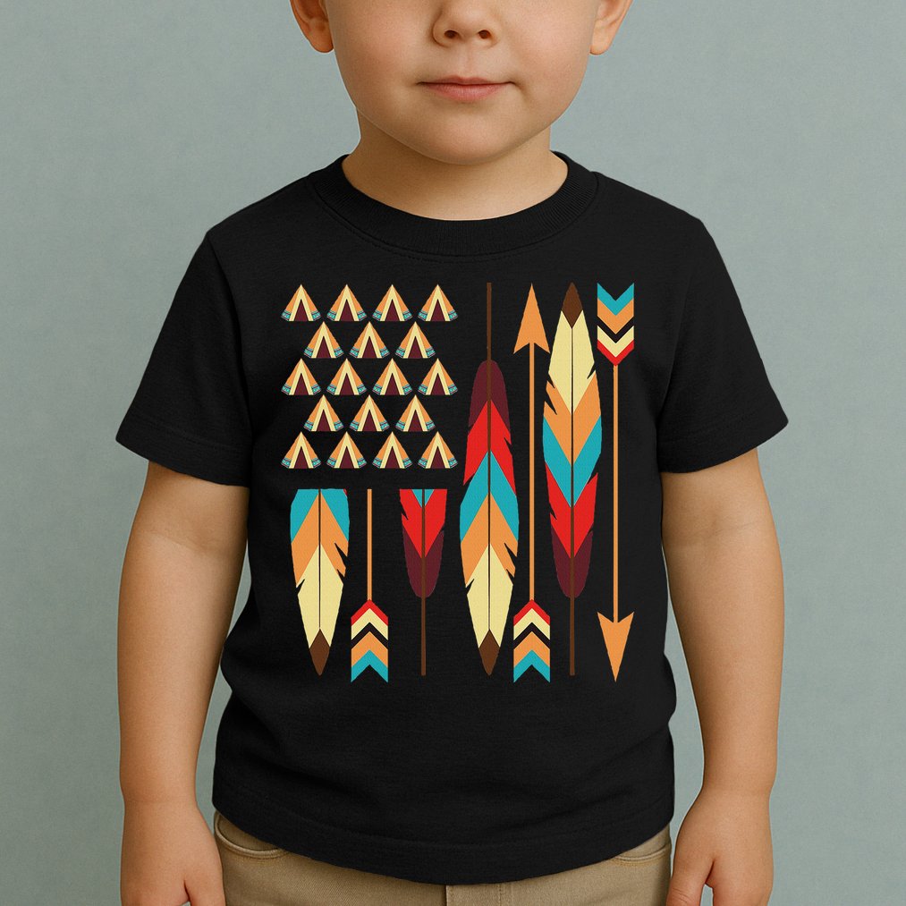 Native American Pride Usa Flag Toddler T-Shirt