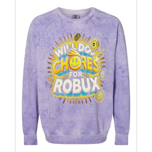 Noob And Professional Gamer Will Do Chores For Robux Colorblast Crewneck Sweatshirt