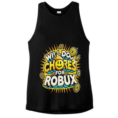 Noob And Professional Gamer Will Do Chores For Robux Ladies PosiCharge Tri-Blend Wicking Tank