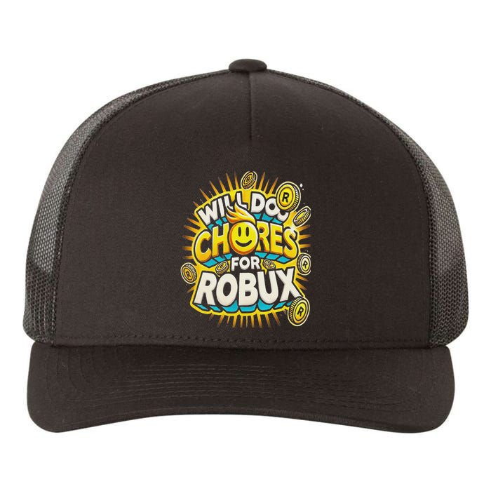 Noob And Professional Gamer Will Do Chores For Robux Yupoong Adult 5-Panel Trucker Hat