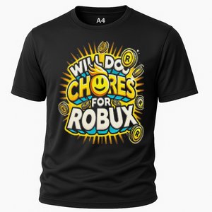 Noob And Professional Gamer Will Do Chores For Robux Cooling Performance Crew T-Shirt