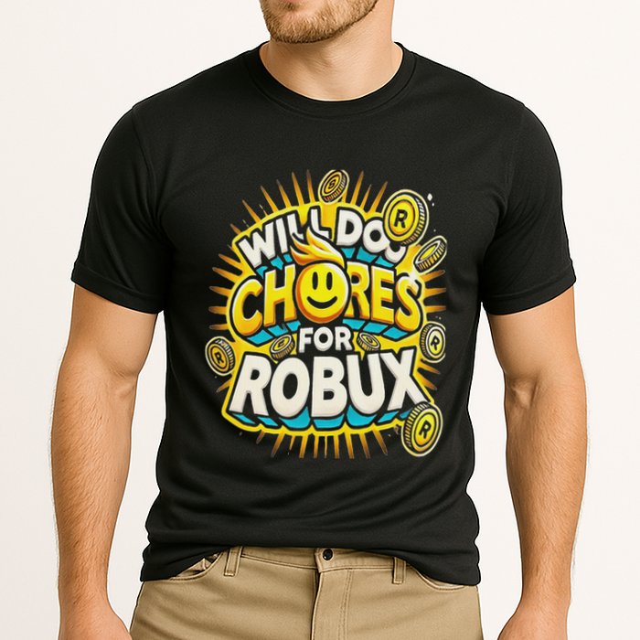 Noob And Professional Gamer Will Do Chores For Robux Cooling Performance Crew T-Shirt