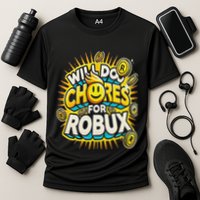 Noob And Professional Gamer Will Do Chores For Robux Cooling Performance Crew T-Shirt
